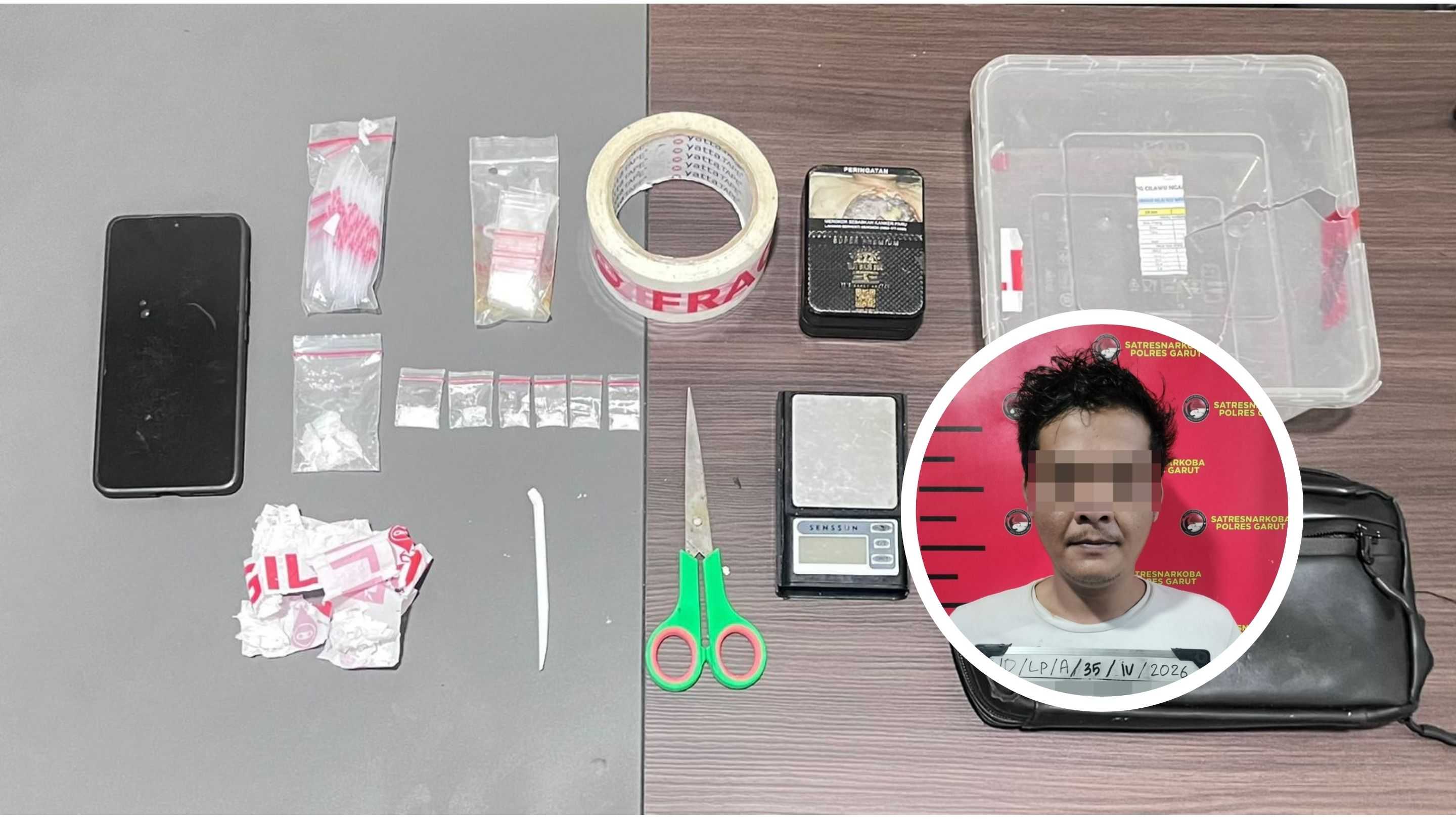 Satresnarkoba Polres Garut Amankan Buruh Harian dalam Kasus Sabu di Cilawu